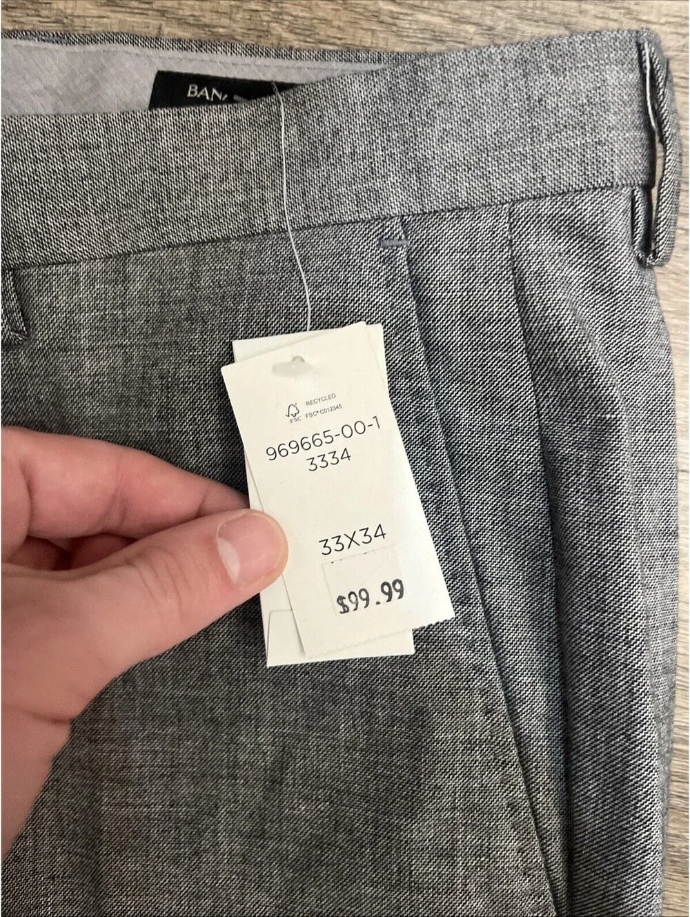 Banana Republic Tailored Fit Slacks Dress Pants Men's 33x34 Gray NWT $99MSRP